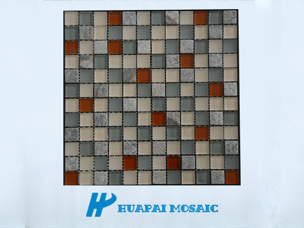 glass mix marble mosaic